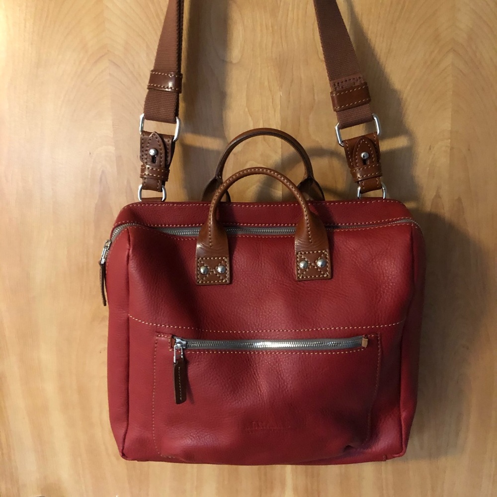 Red & Brown Leather Crossbody from The Manual Co.